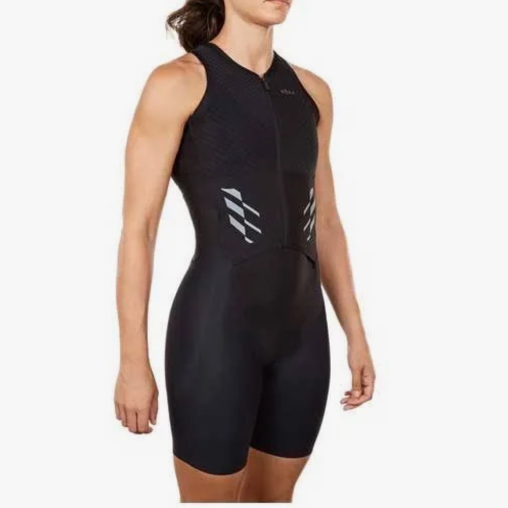 ROKA Women's Sz XS Elite Aero II Sleeveless Cycling Padded Zip Up‎ Short TriSuit